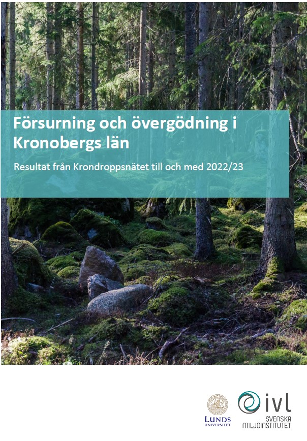 Framsida till rapporten Försurning och övergödning i Kronobergs län.